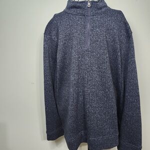 True Grit Blue Quarter Zip Fleece Pullover XXL Cozy Outdoor Sweater